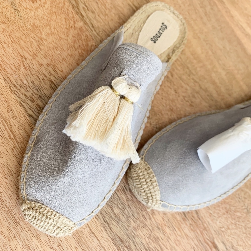 Soludos Suede Tassel Mule Size 11 Color Stone